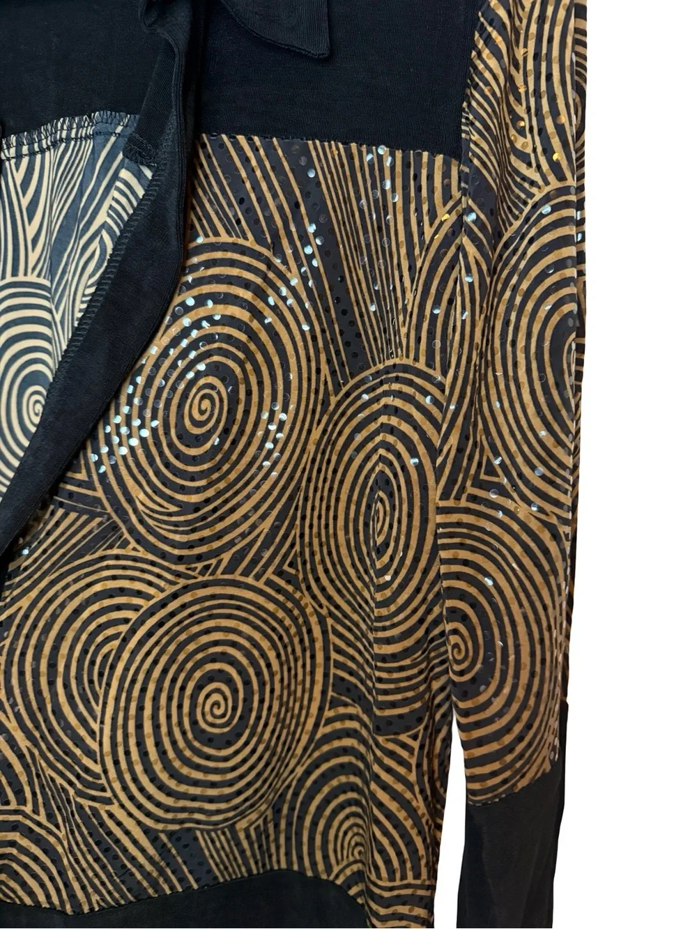 NWT Kokomo Unlimited Vintage Blouse Black Gold Swirl Sequin XL 90s Art Wear - Picture 5 of 12